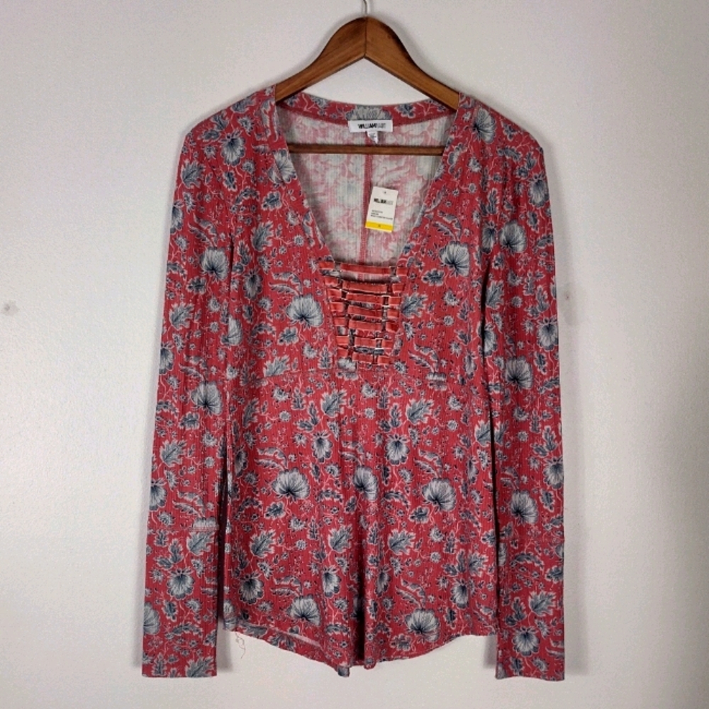 NWT William Rast long Sleeve V Neck Sz Med